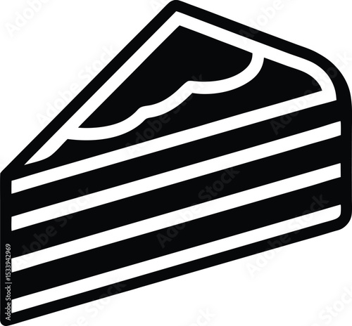 Cake Slice Icon Outline Vector Illustration