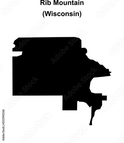 Rib Mountain (Wisconsin) blank outline map