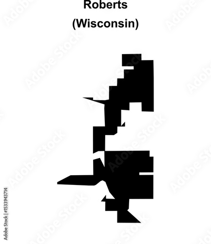 Roberts (Wisconsin) blank outline map