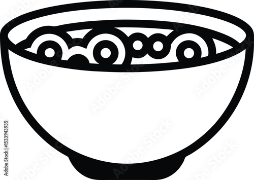 Cereal Bowl Icon Outline Vector Illustration
