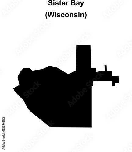 Sister Bay (Wisconsin) blank outline map