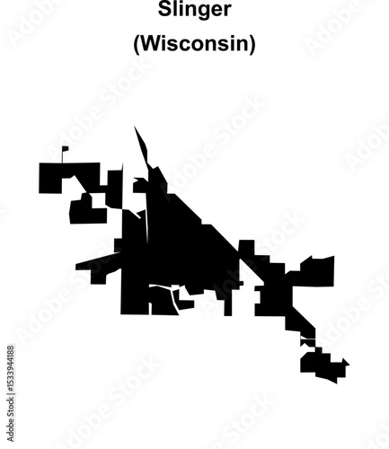 Slinger (Wisconsin) blank outline map photo