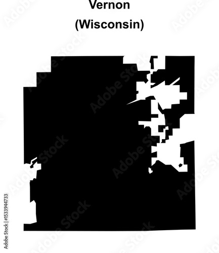 Vernon (Wisconsin) blank outline map