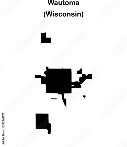 Wautoma (Wisconsin) blank outline map