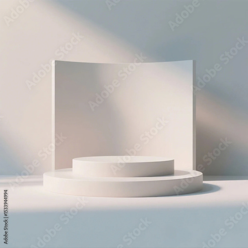 empty white podium