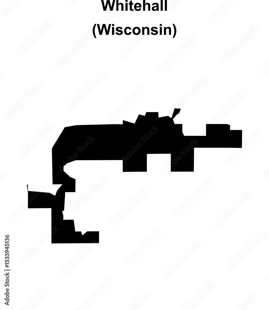 Obraz premium Whitehall (Wisconsin) blank outline map