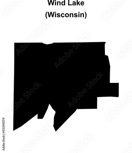 Wind Lake (Wisconsin) blank outline map