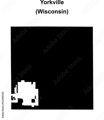 Yorkville (Wisconsin) blank outline map