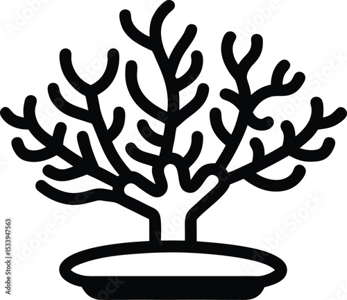 Coral Atoll Icon Outline Vector Illustration