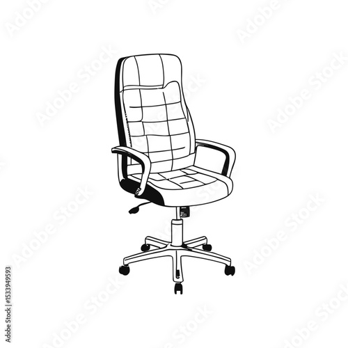 illustration of office chair isolated on white