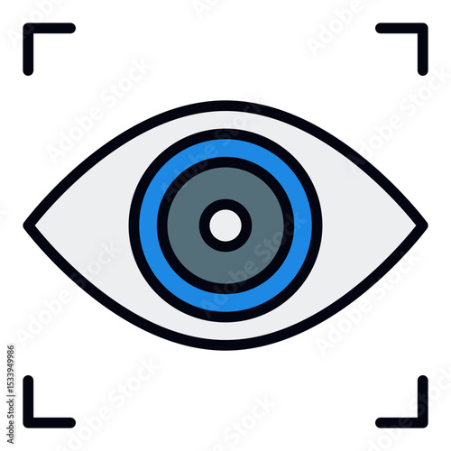 Eye recognition icon. Biometric ID scan. Retina authentication and security access
