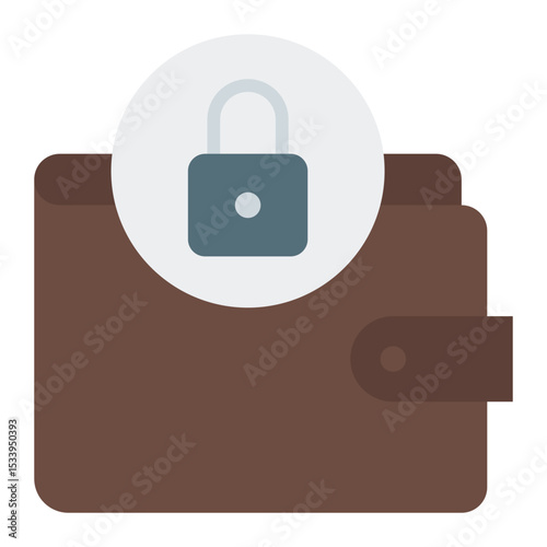 Encrypted wallet icon. Digital wallet protection. Cybersecurity and secure transaction