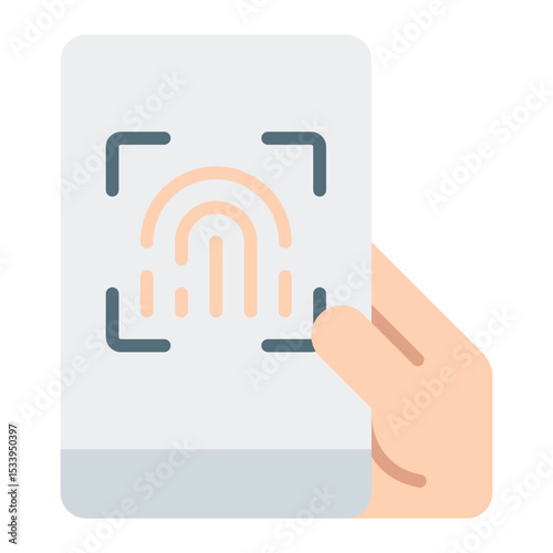 Fingerprint payment icon. Biometric transaction. Touch ID verification for mobile banking