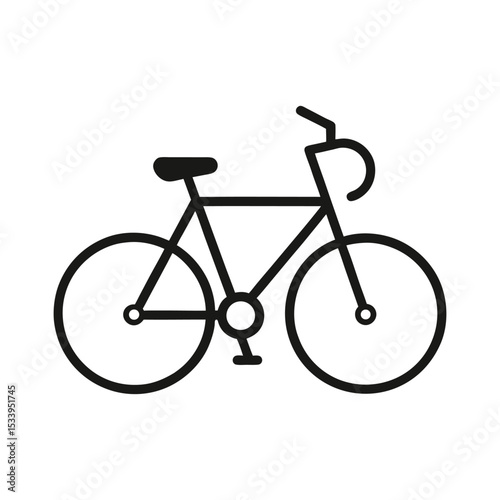 Bicycle outline vector on white background