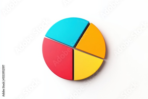 Free Download Colorful pie chart diagram on a plain background. - GFXLoad