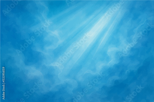 Abstract sky blue sky with light rays and a hint of smoke texture.