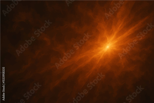 Abstract dark orange with light rays and a hint of smoke texture.
