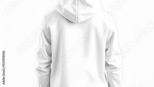 A pristine white hoodie, isolated on white background, hangs with soft folds suggesting comfort and simplicity