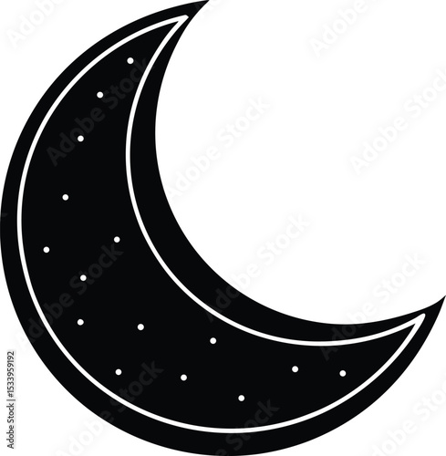 Moon Icon Outline Vector Illustration