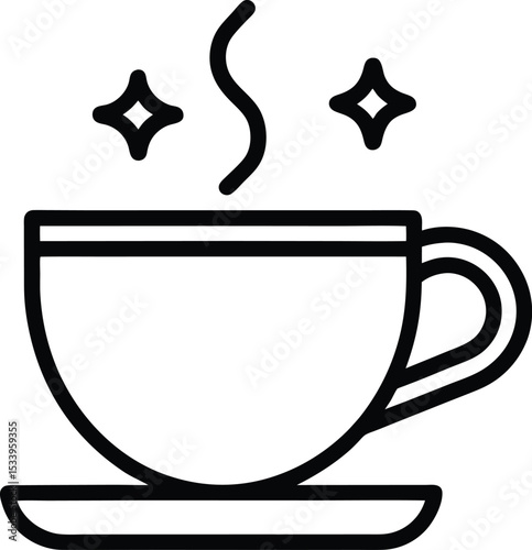 Morning Tea Icon Outline Vector Illustration