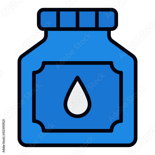 Ink icon. Printing supply. Ink cartridge and color liquid