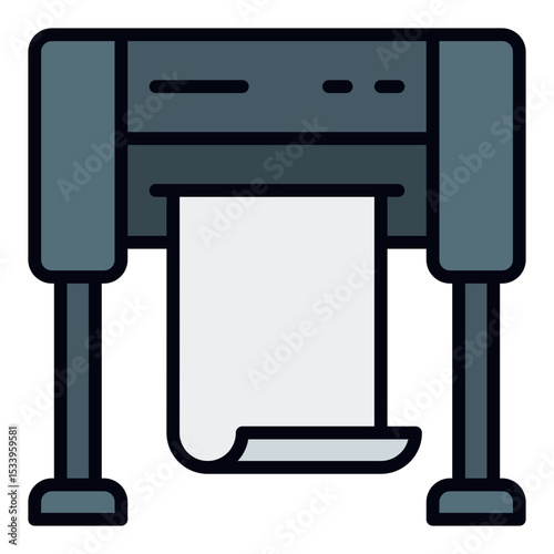 Plotter icon. Large format printer. Vector print and graphic cutter
