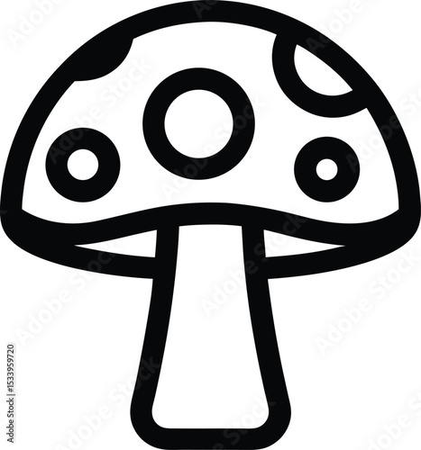 Mushroom Icon Outline Vector Illustration