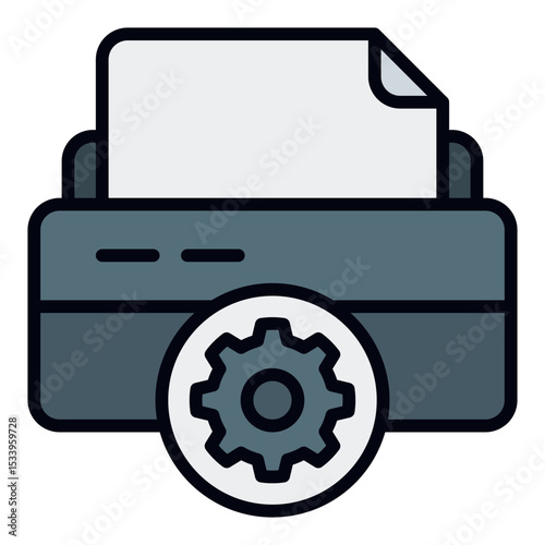 Print setting icon. Printer options. Print adjustment and preferences