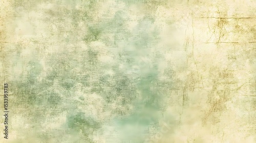 Aged textured background in muted greens and creams.