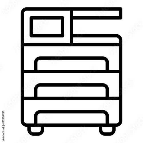 Printer icon. Office equipment. Paper output and print machine