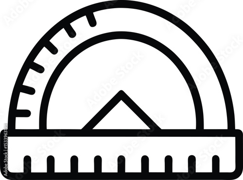 Protractor Icon Outline Vector Illustration