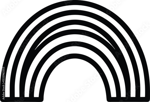 Rainbow Icon Outline Vector Illustration