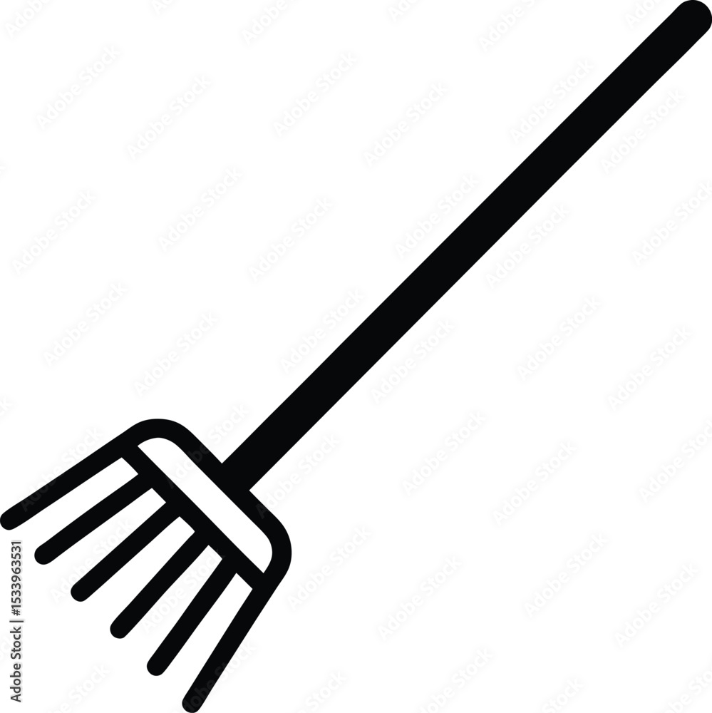 Naklejka premium Rake Icon Outline Vector Illustration