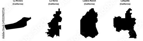 La Riviera, La Verne, Ladera Ranch, Lafayette outline maps