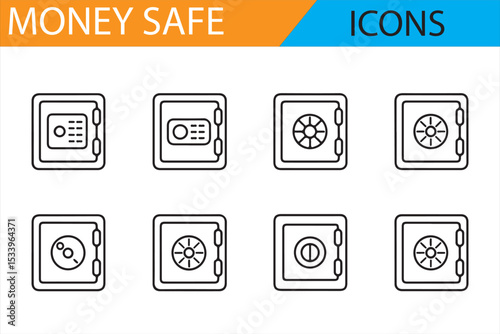 High-Quality Money Safe Icons for Financial and Wealth Security

