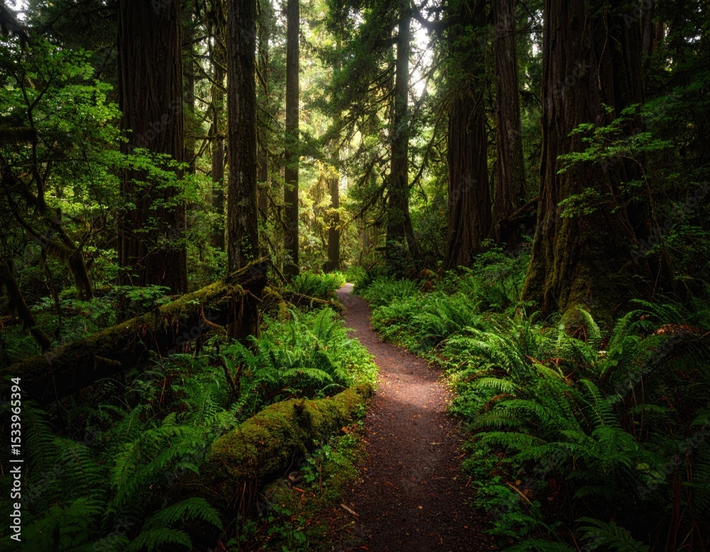 Obraz premium Lush forest path