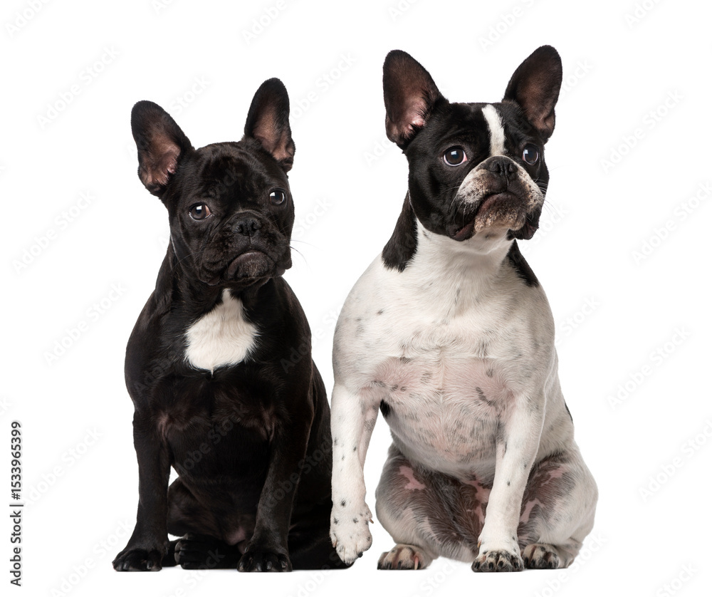 Fototapeta premium Two French Bulldogs sitting