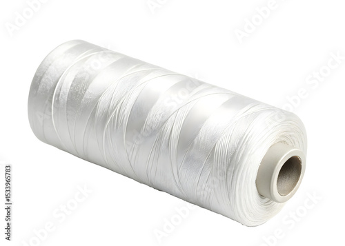 White colour sewing thread on white transparent background