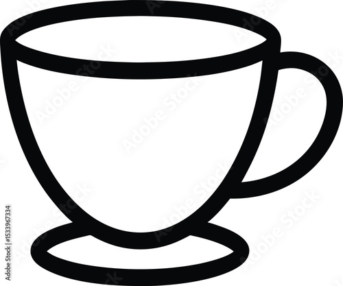 Tea Cup Icon Outline Vector Illustration