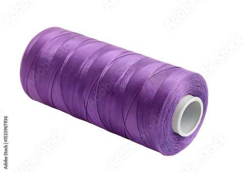 Violet sewing thread on white transparent background