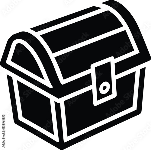 Treasure Chest Icon Outline Vector Illustration