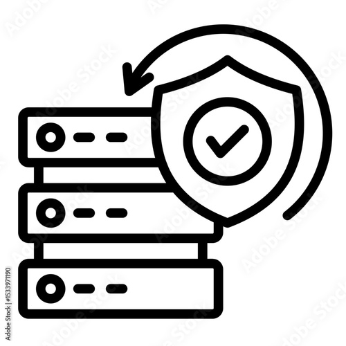Protected Server  Icon Element For Design	