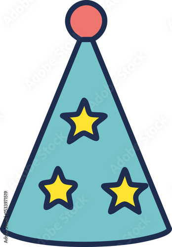 Chapeau de fête bleu avec des étoiles 