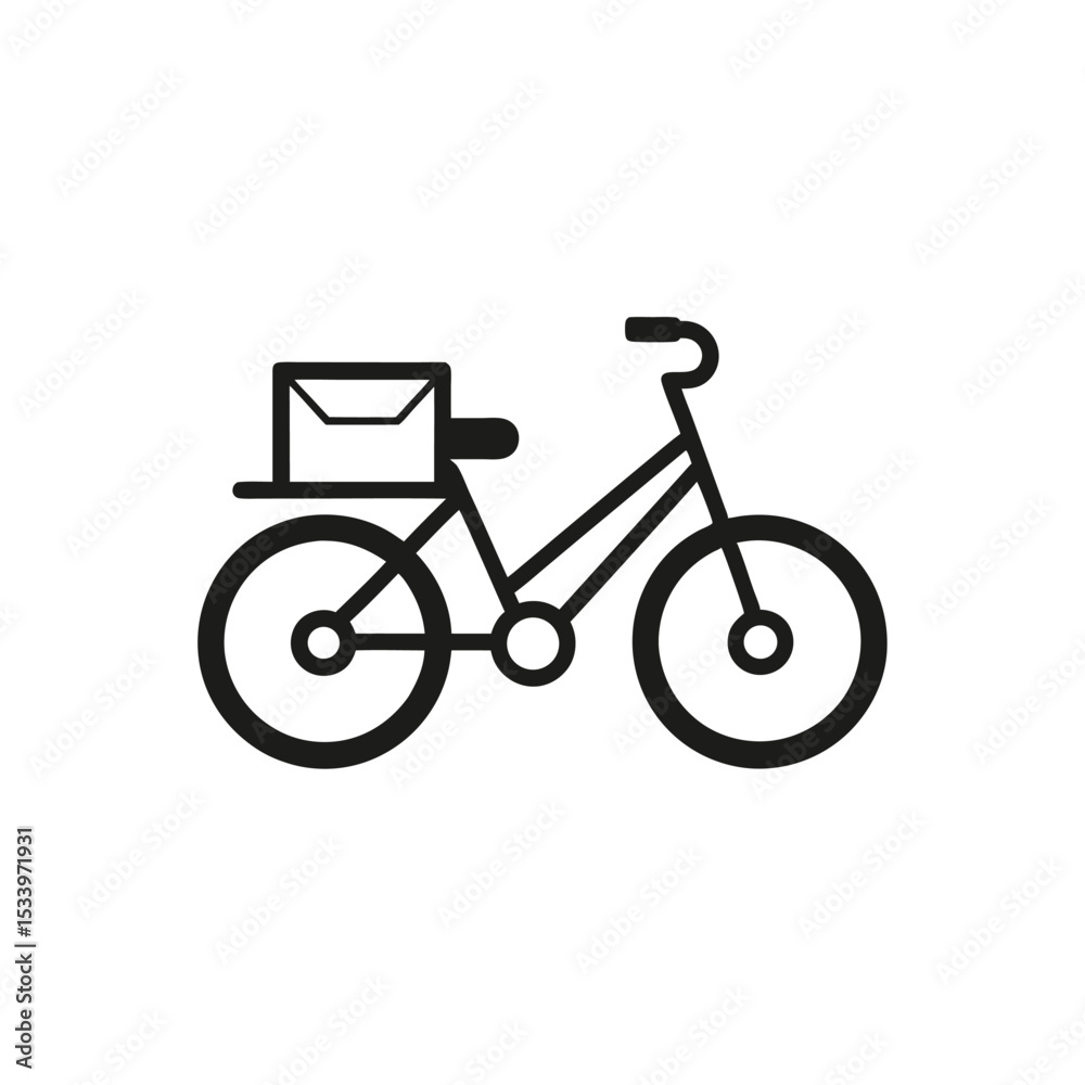 Fototapeta premium Eco-Friendly Delivery Bicycle Courier Service Icon