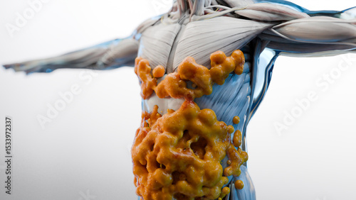 Weight loss Comparison. man body transformation. Before and after a thick and thin waist, Fat belly before and slim fit perfect abs after fast weight loss process. sports training. fat burn, 3d render