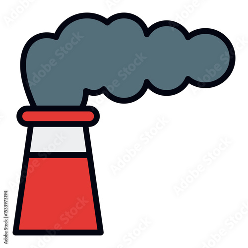 Air pollution icon. Smog and smoke. Dirty air and global warming
