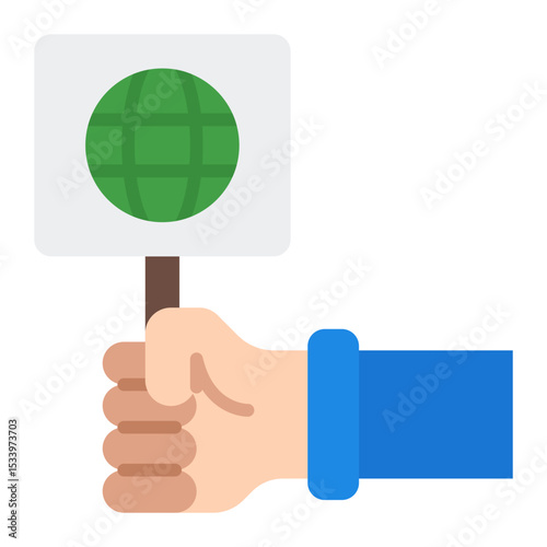 Climate protest icon. Global warming strike. Save the earth movement