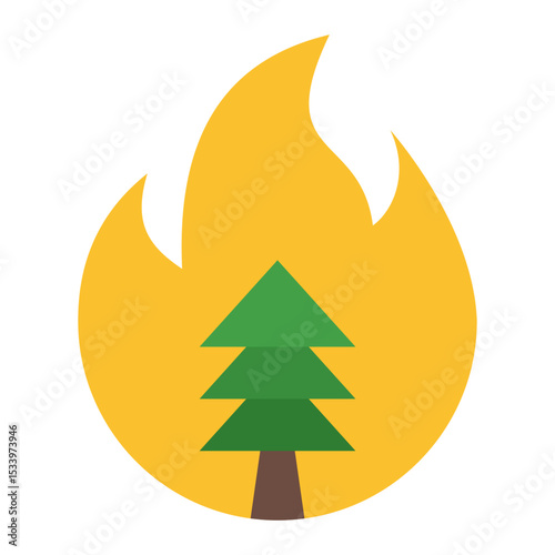 Wildfire icon. Forest fire. Natural disaster and climate damage