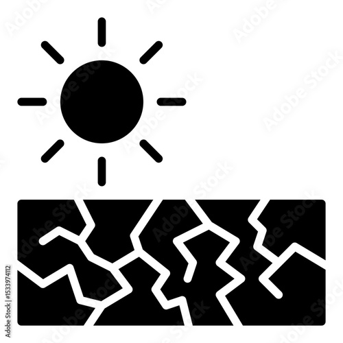 Drought icon. Dry land. Water crisis and climate issue