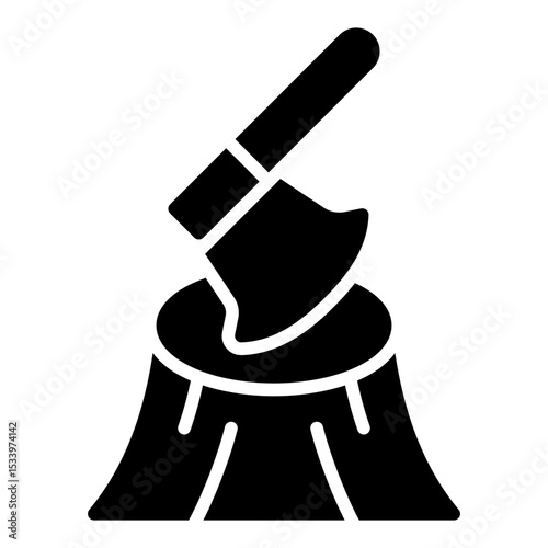 Deforestation icon. Tree cutting. Forest loss and climate impact